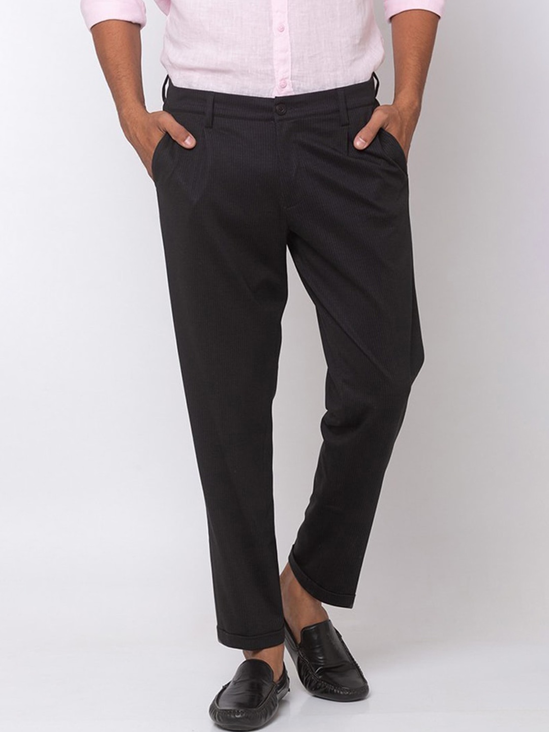 

SPYKAR Men Black Slim Fit Trousers