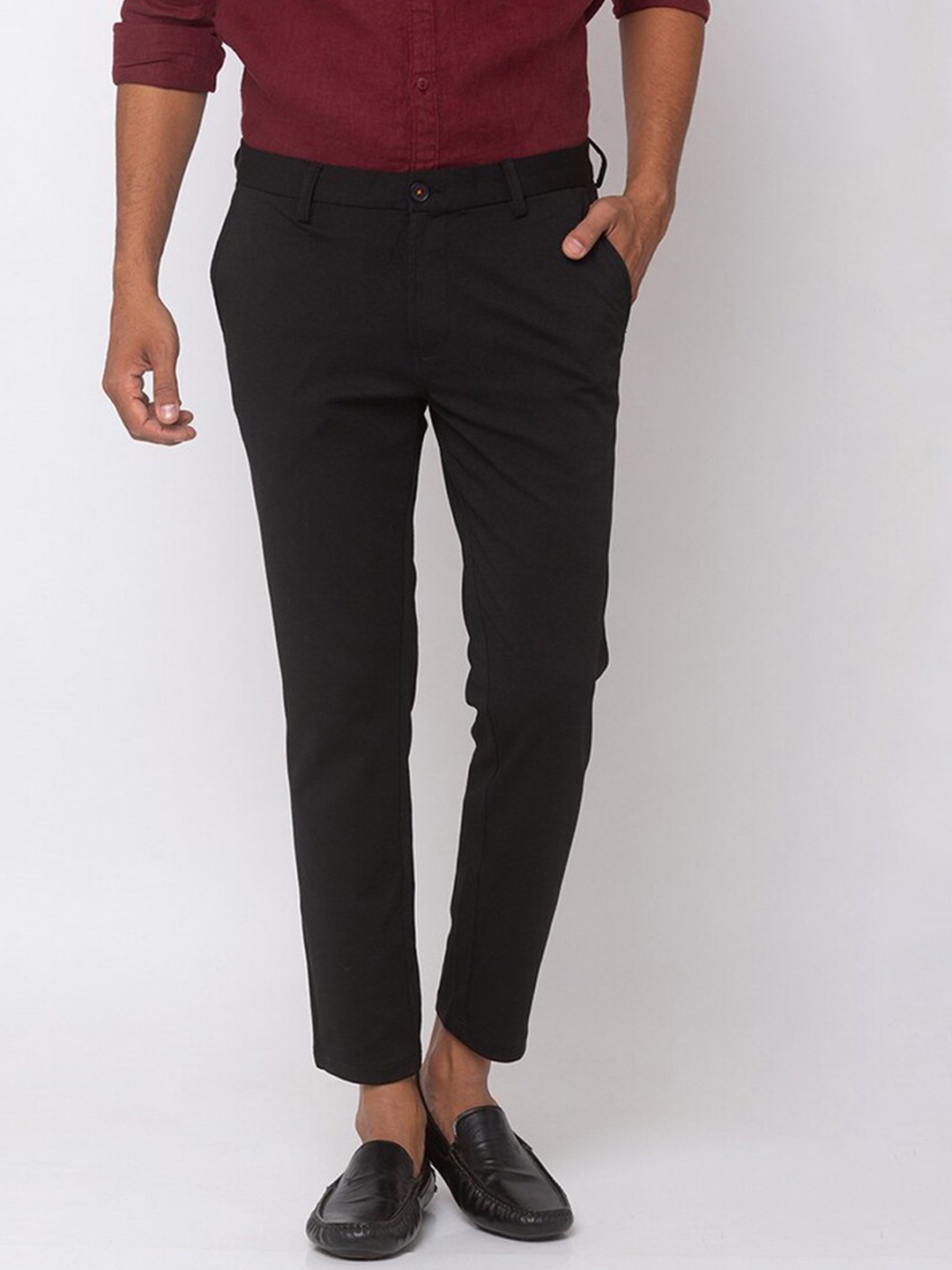 

SPYKAR Men Black Chinos Slim Fit Trousers