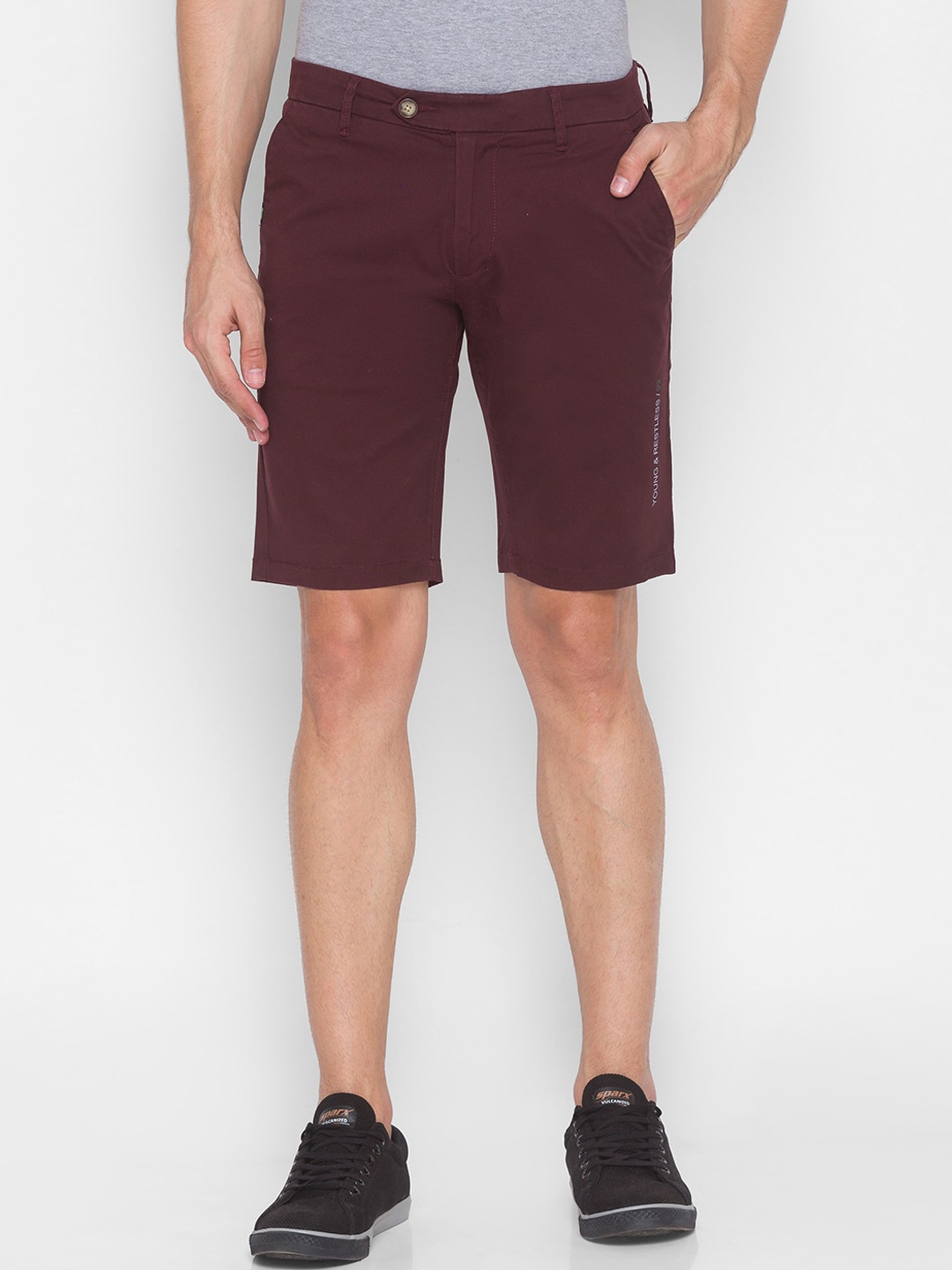 

SPYKAR Men Red Cotton Shorts