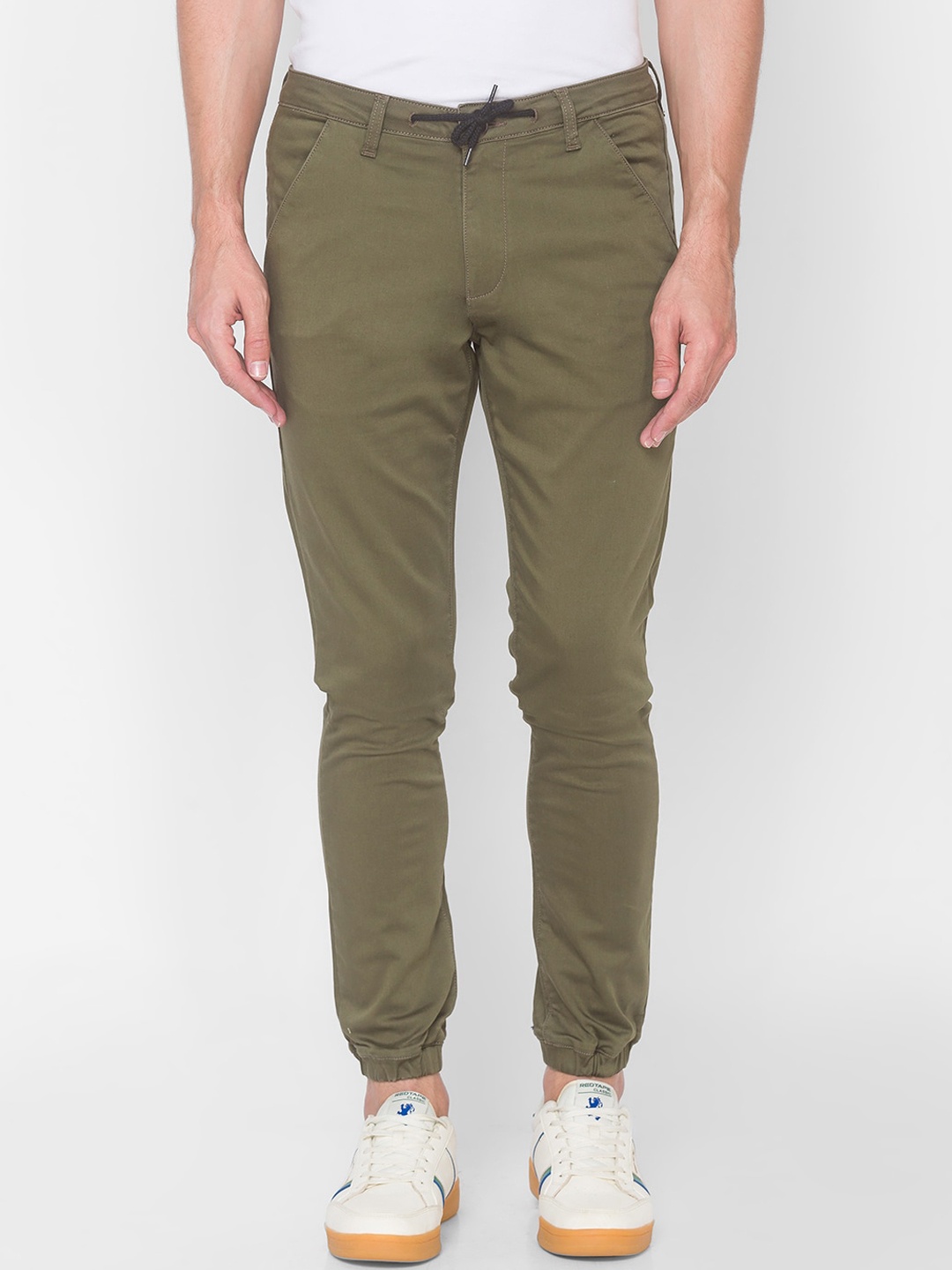 

SPYKAR Men Green Cotton Joggers Trouser
