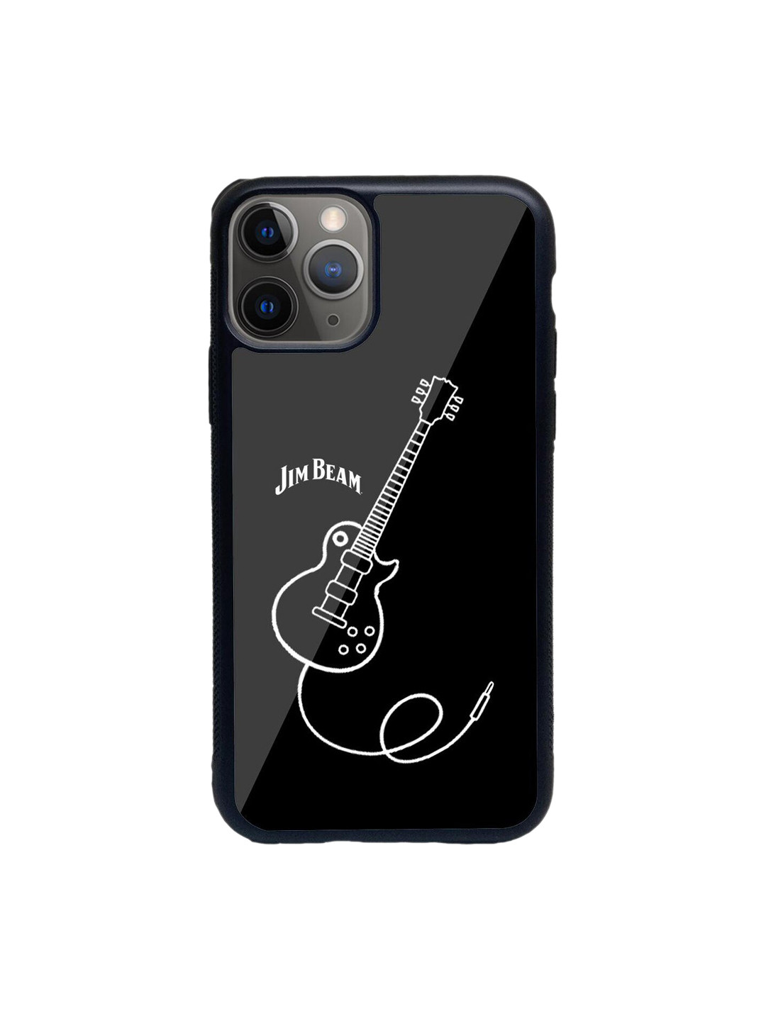 

macmerise Black Printed Jim Beam Rock On iPhone 11 Pro Glass Phone Back Case