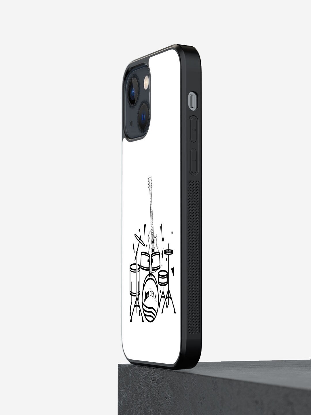 

macmerise White & Black Printed Jim Beam The Band iPhone 13 Glass Phone Back Case