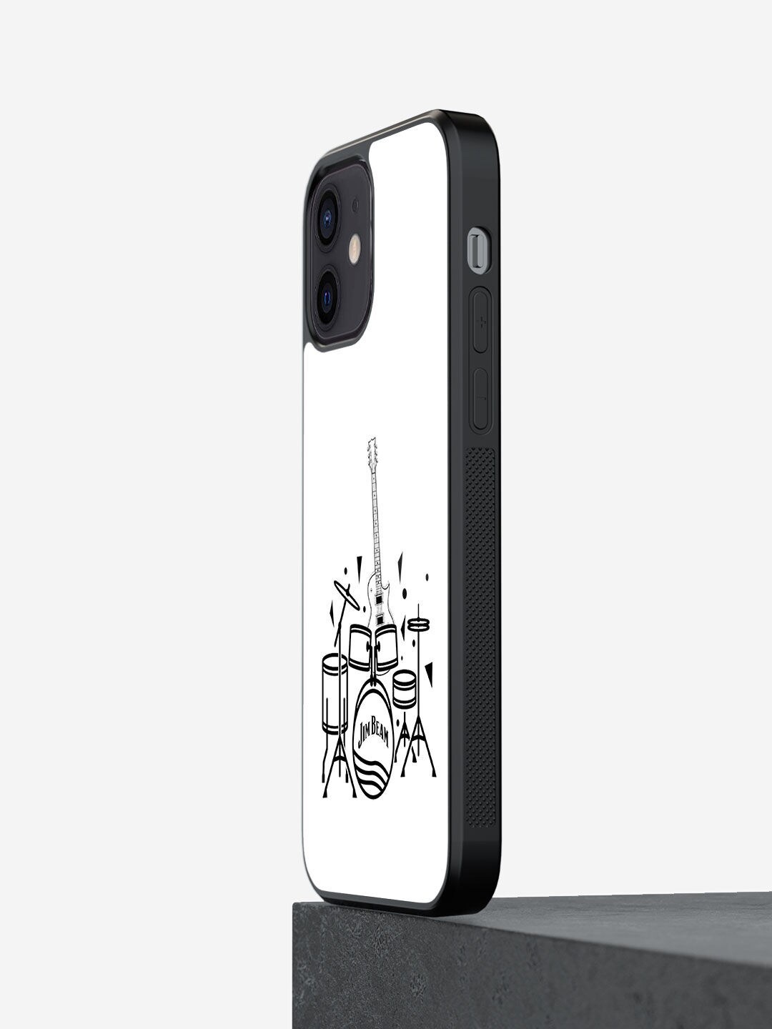 

macmerise White & Black Printed iPhone 12 Mini Glass Phone Back Case