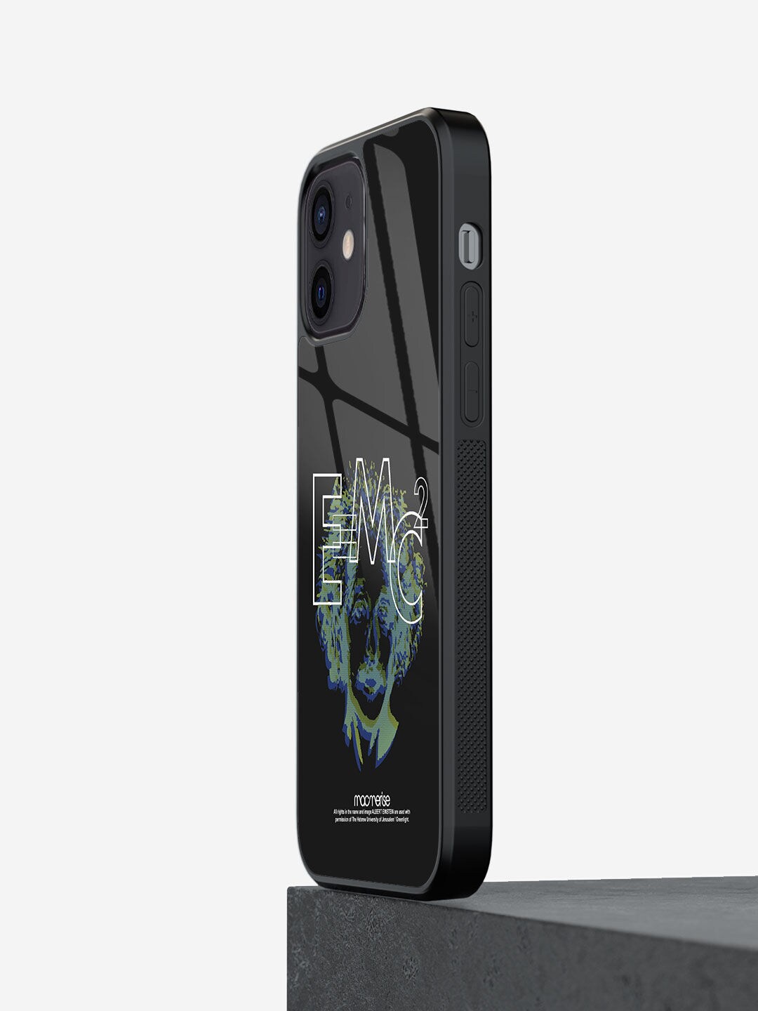 

macmerise Black Printed Mass Energy Equivalence iPhone 12 Glass Phone Back Case