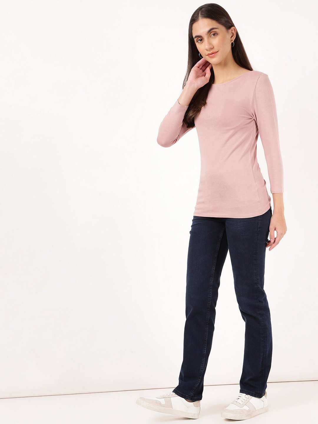 

Marks & Spencer Women Pink Slim Fit T-shirt