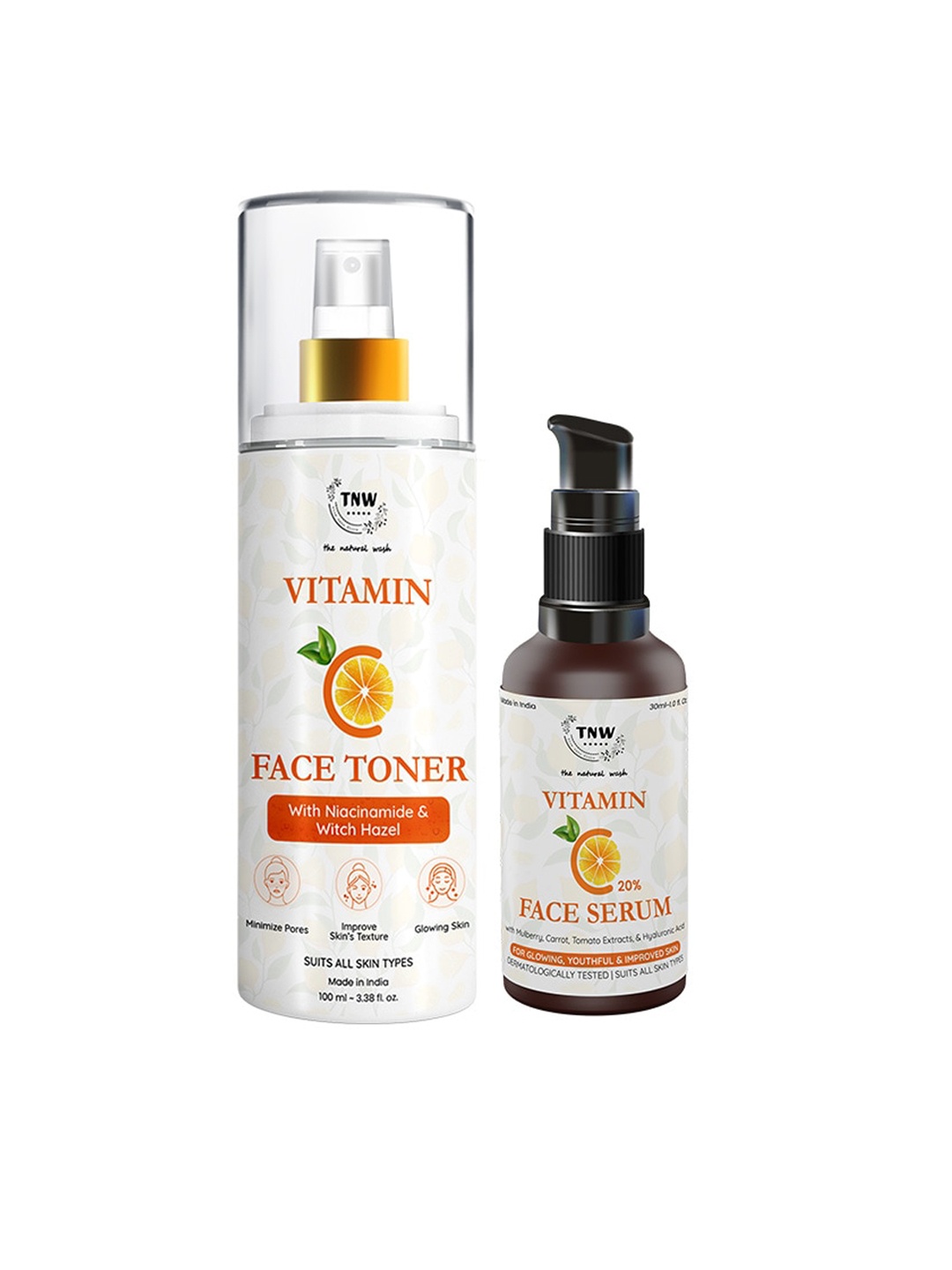 

TNW the natural wash Vitamin C Face Toner & Vitamin C Face Serum, White