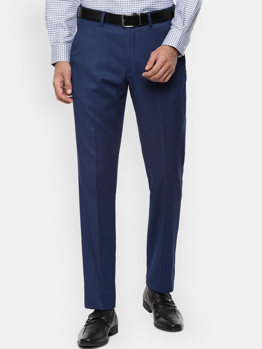 

Louis Philippe Men Slim Fit Formal Trousers, Navy blue