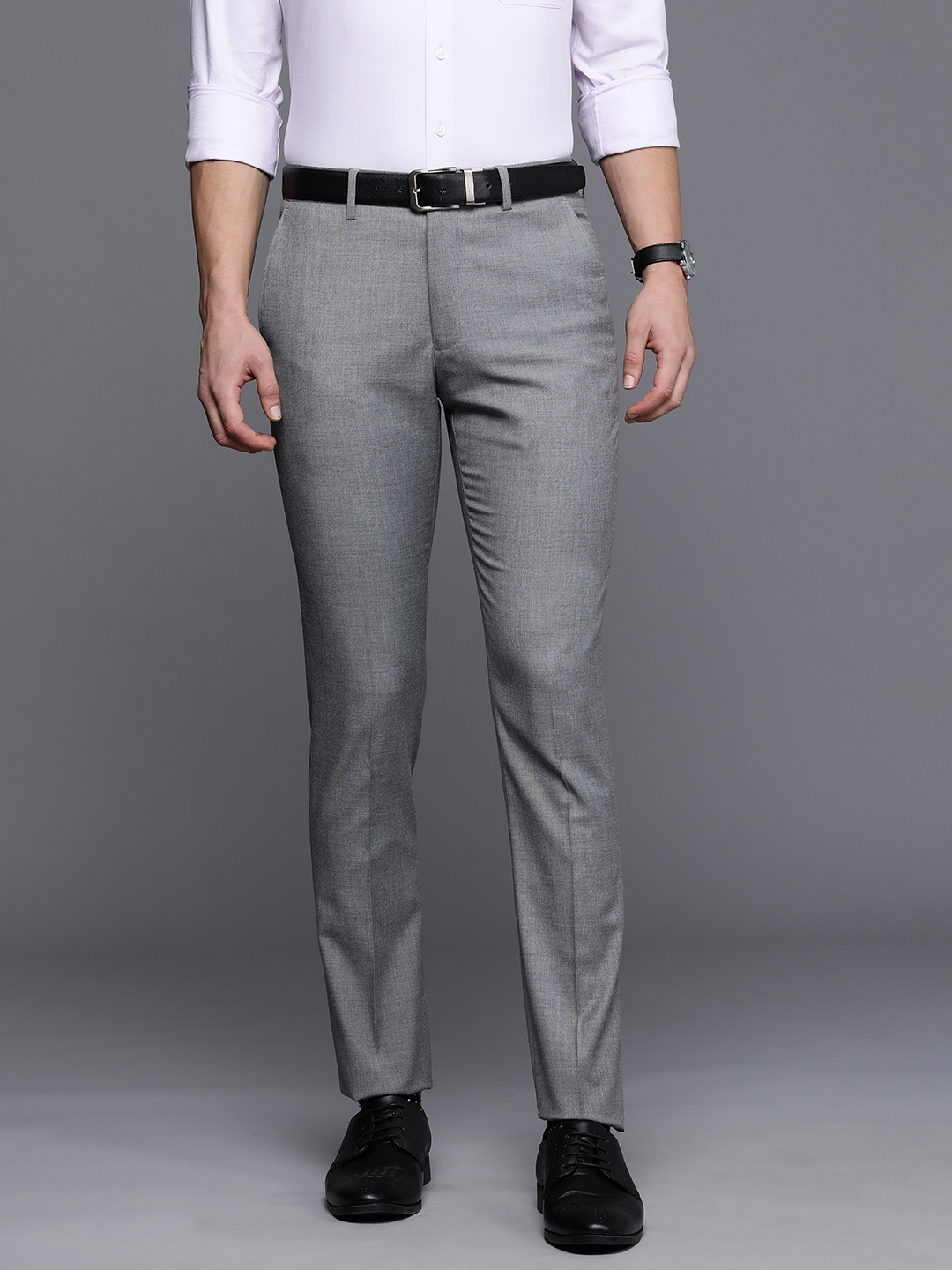

Louis Philippe Men Super Slim Fit Formal Trousers, Grey