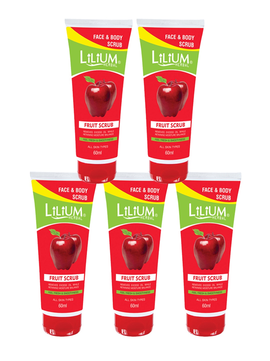 

Lilium Set Of 5 Fruit Brightening & Revitalizing Face Scrub, Red