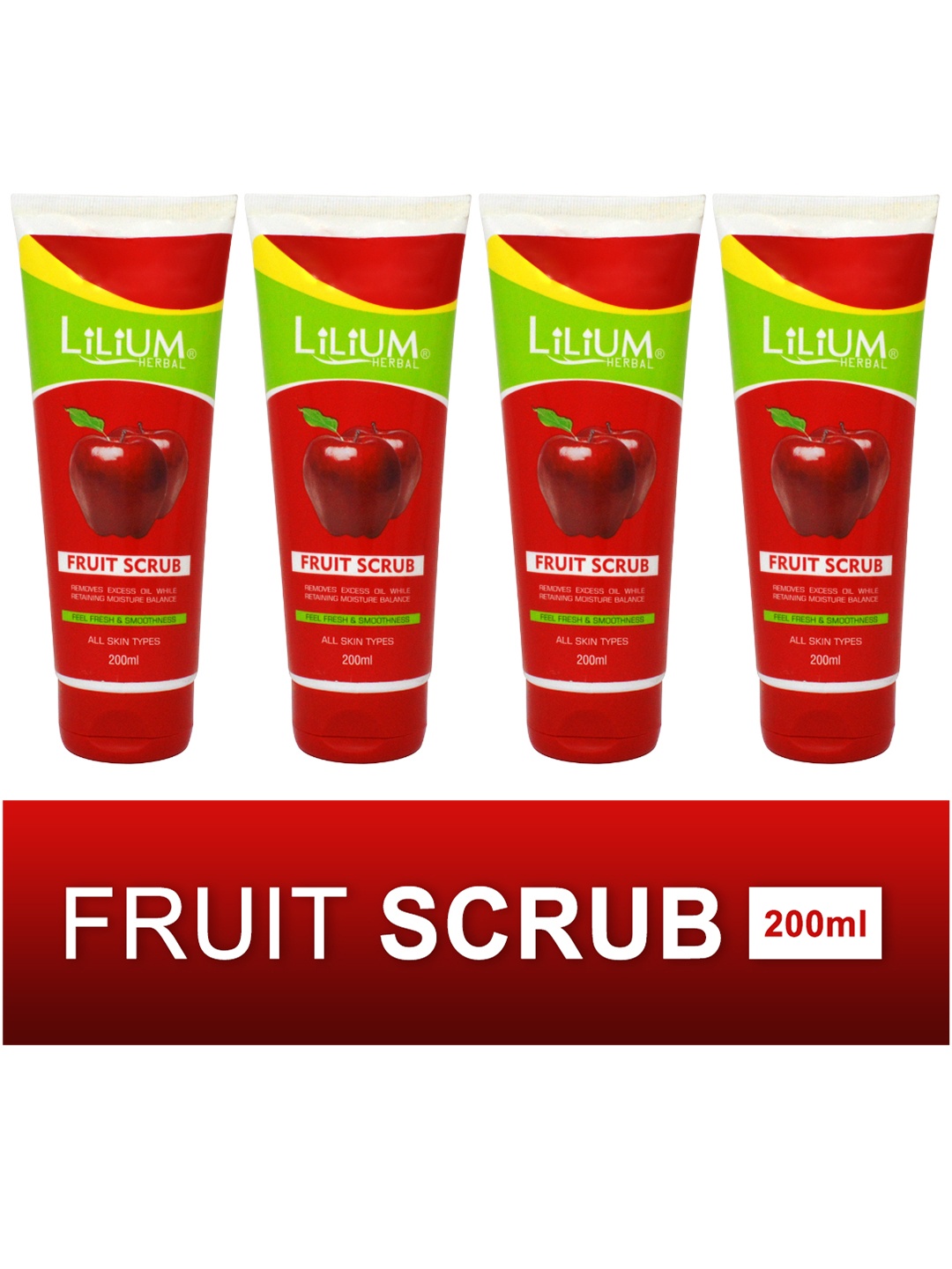 

Lilium Set Of 4 Fruit Face Scrub 200ml, Red