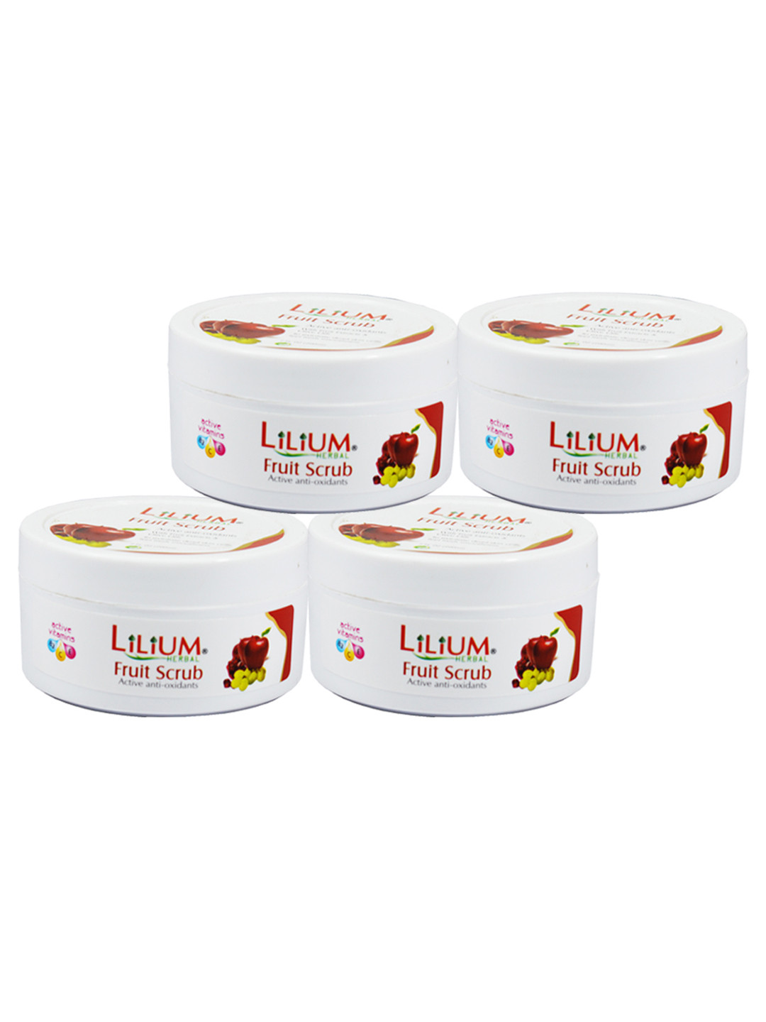 

Lilium Set Of 4 Fruit Brightening & Revitalizing Face Scrub, White