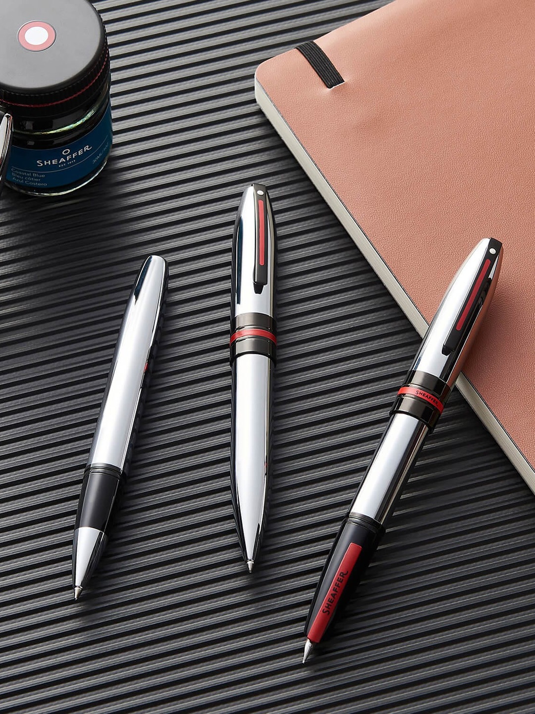 

Sheaffer Silver-Toned & Red Solid Fountain Pen