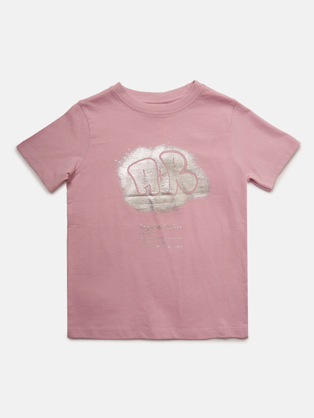 

Angel & Rocket Girls Lavender Cotton Graphic Printed T-shirt