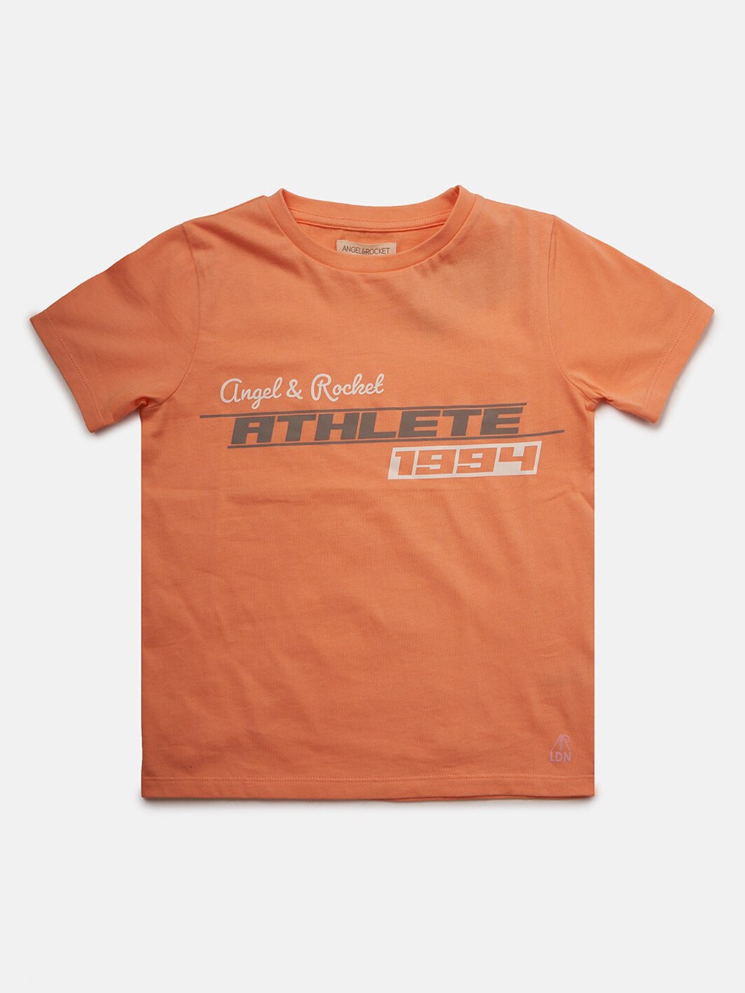 

Angel & Rocket Girls Coral Typography Printed Cotton T-shirt