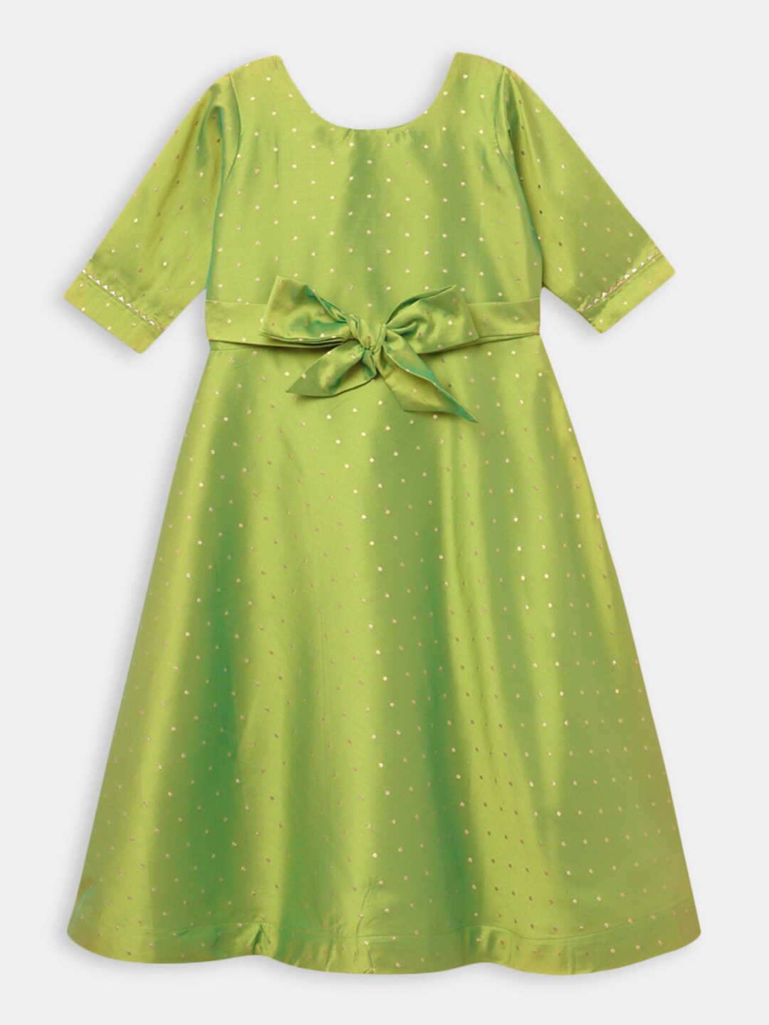 

Hopscotch Green Ethnic Polka Dot Print Gown