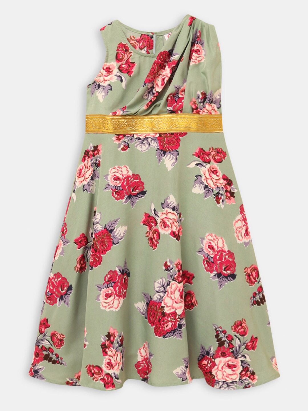 

Hopscotch Green Floral Maxi Dress