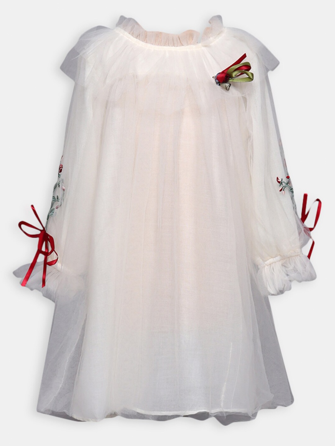 

Hopscotch Cream-Coloured A-Line Dress