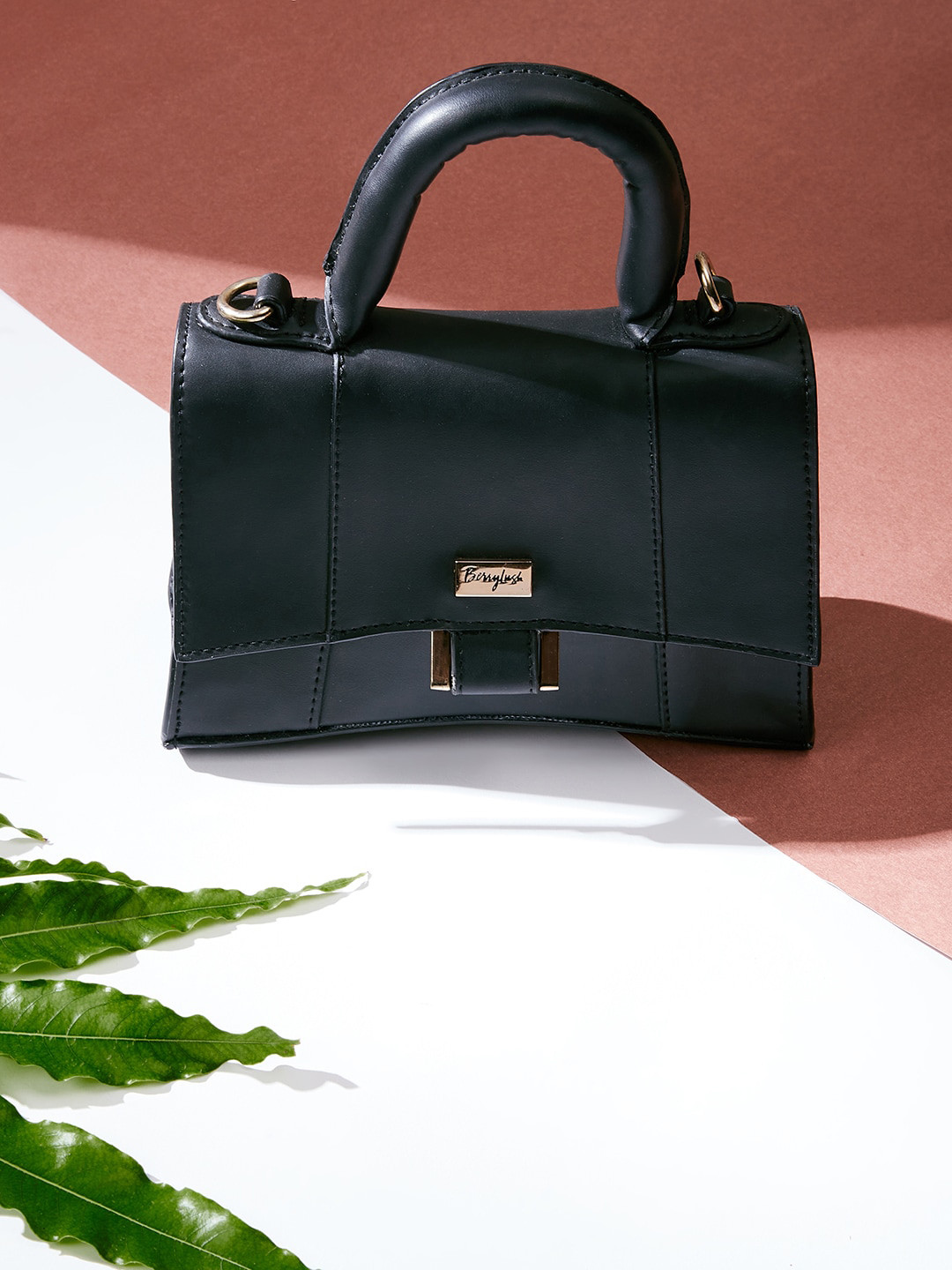 

Berrylush Black Structured Small Handheld Bag