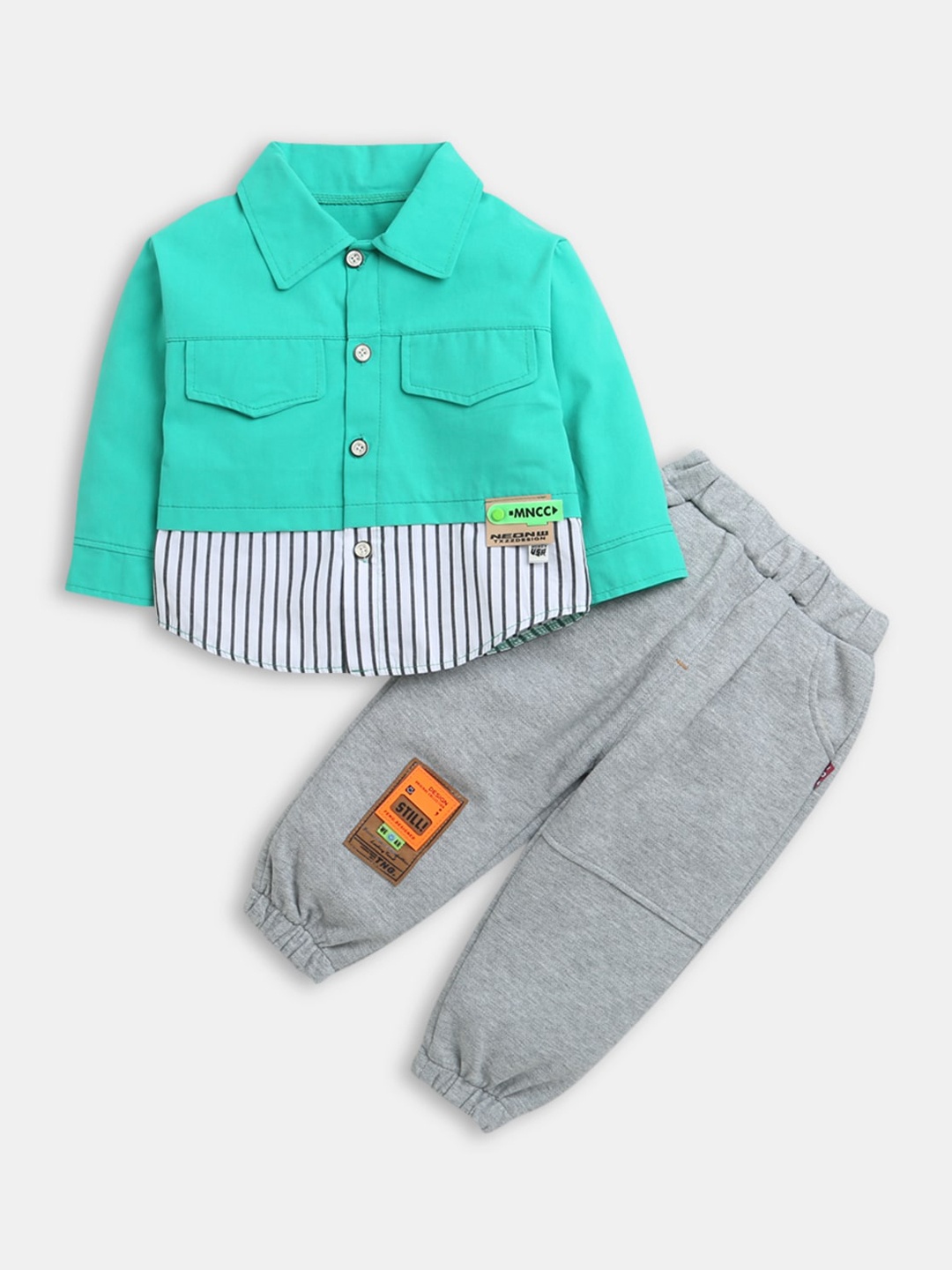 

Hopscotch Boys Turquoise Blue Clothing Set