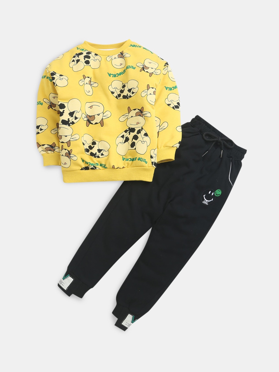

Hopscotch Boys Yellow & Black Printed Top with Trousers