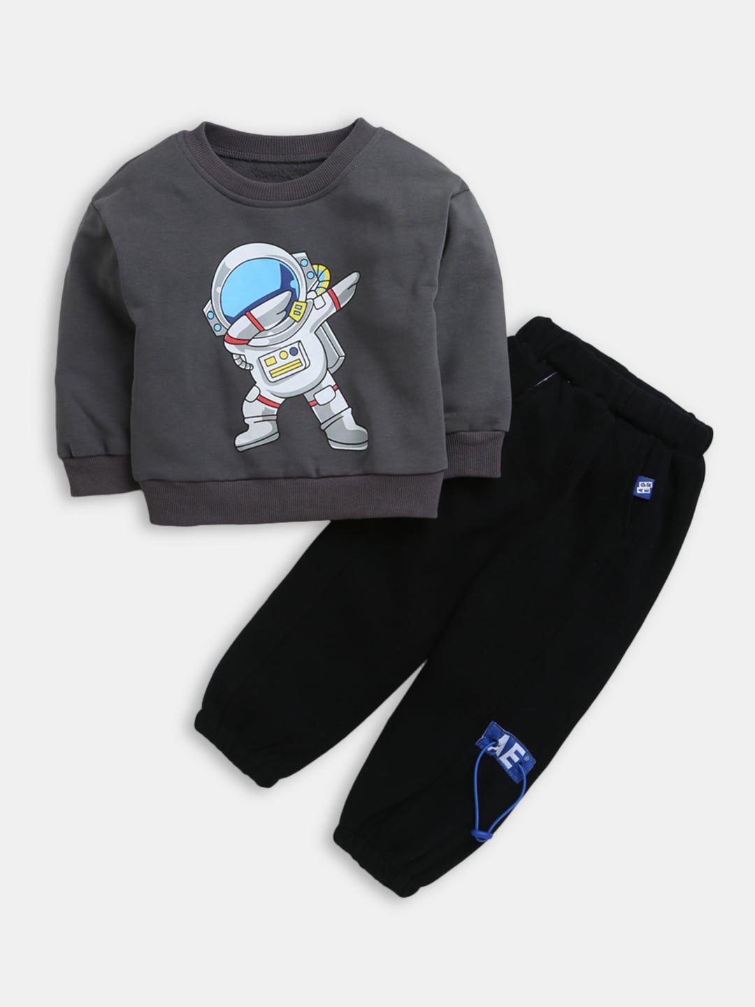 

Hopscotch Boys Grey & White Printed Top with Trousers