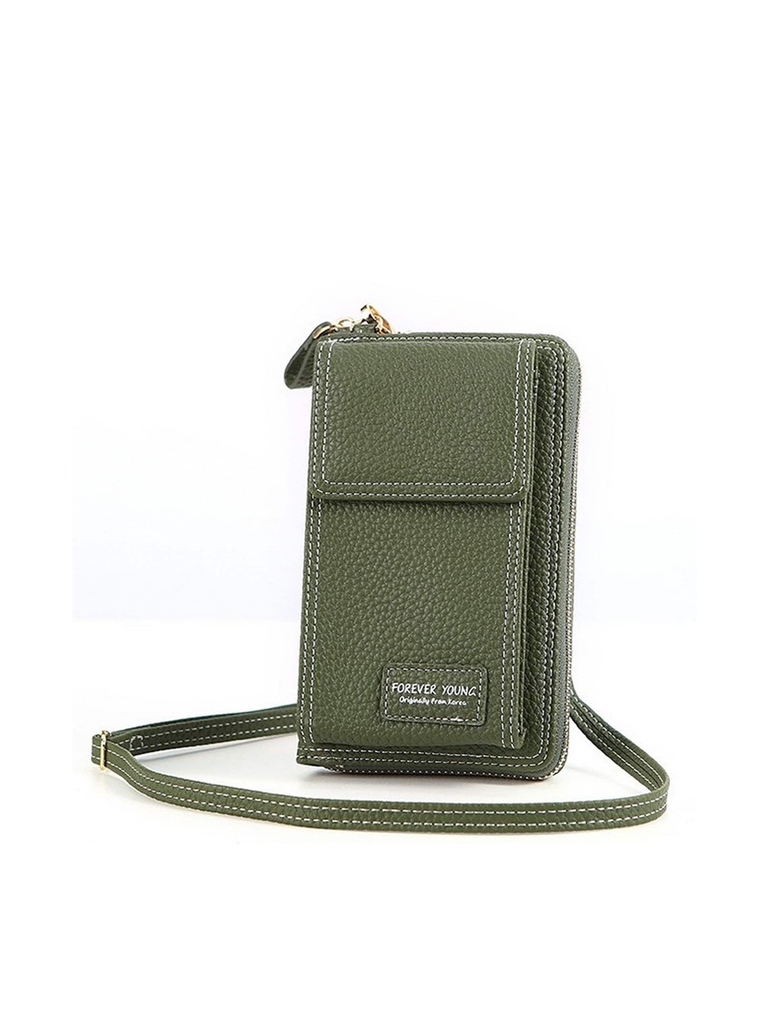 

Diva Dale Green Textured PU Swagger Sling Bag
