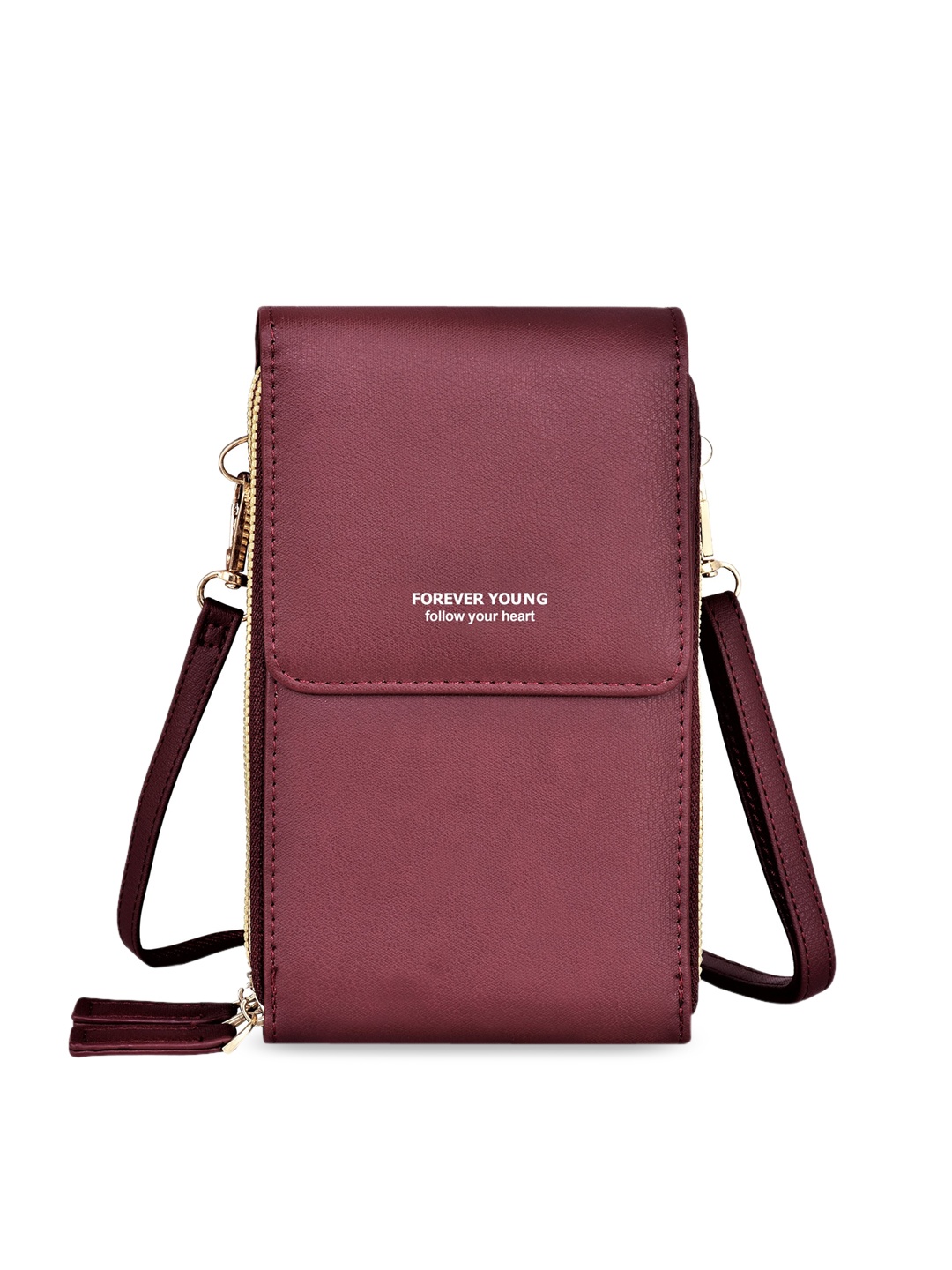 

Diva Dale Maroon PU Structured Sling Bag