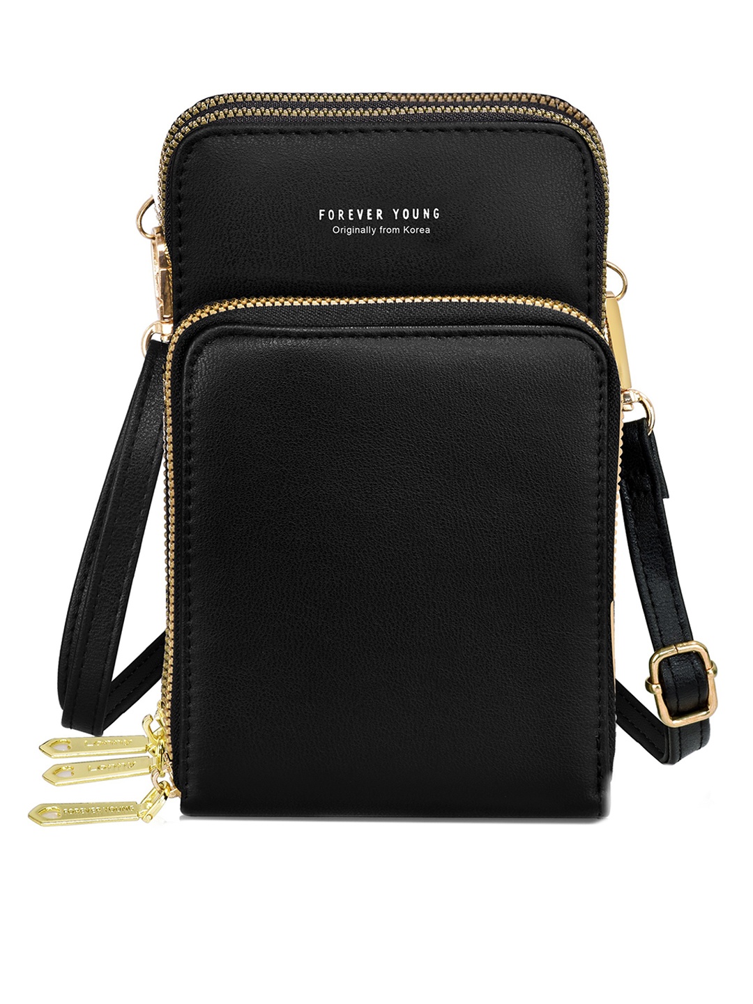 

Diva Dale Black PU Structured Sling Bag with Applique