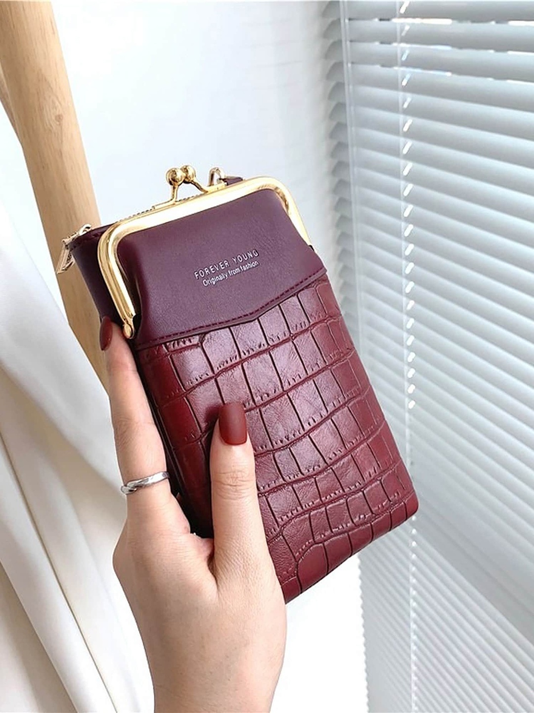

Diva Dale Maroon PU Sling Bag
