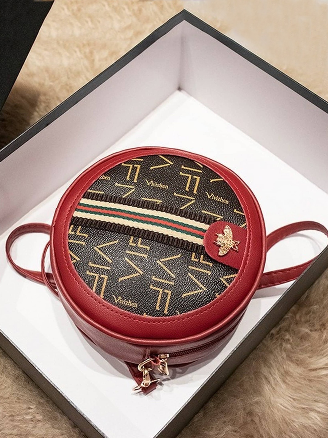 

Diva Dale Red PU Structured Sling Bag