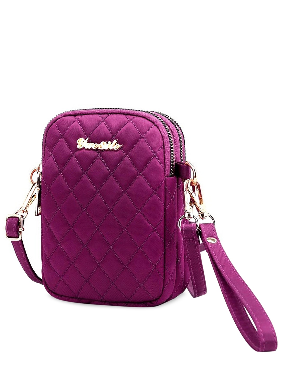 

Diva Dale Purple Structured Sling Bag with Quilted