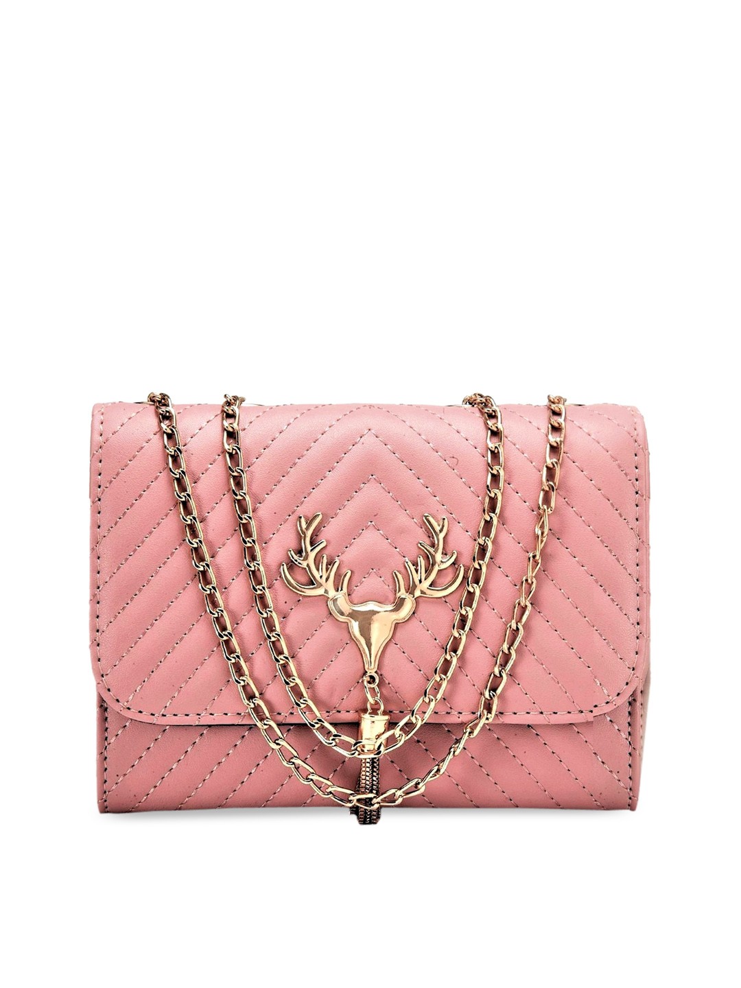 

Diva Dale Pink PU Structured Handheld Bag with Quilted