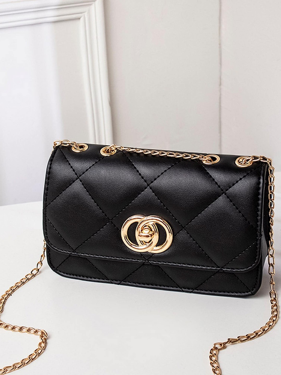 

Diva Dale Black PU Structured Sling Bag