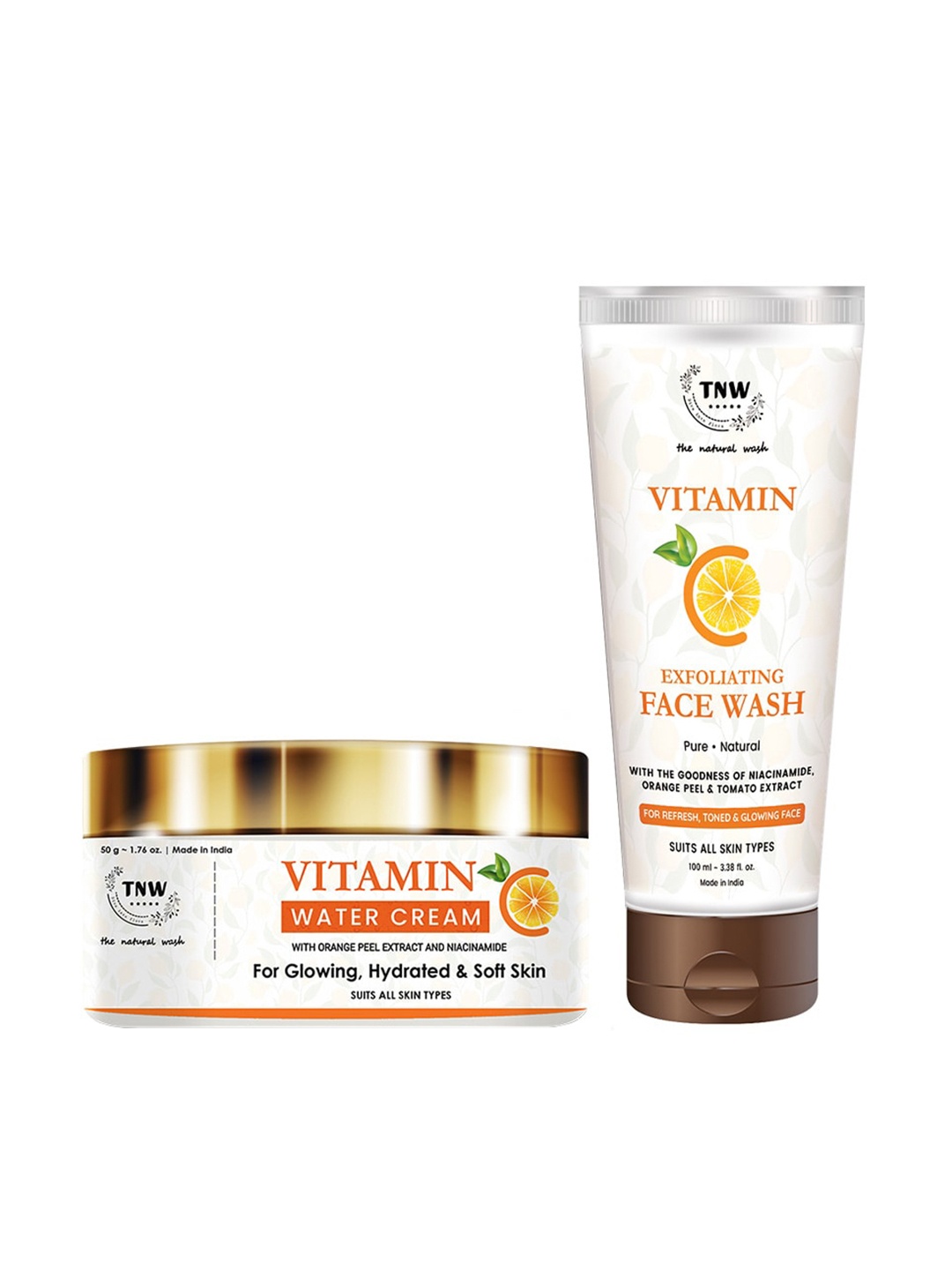 

TNW the natural wash Vitamin C Water Cream and Vitamin C Exfoliating Face Wash, White