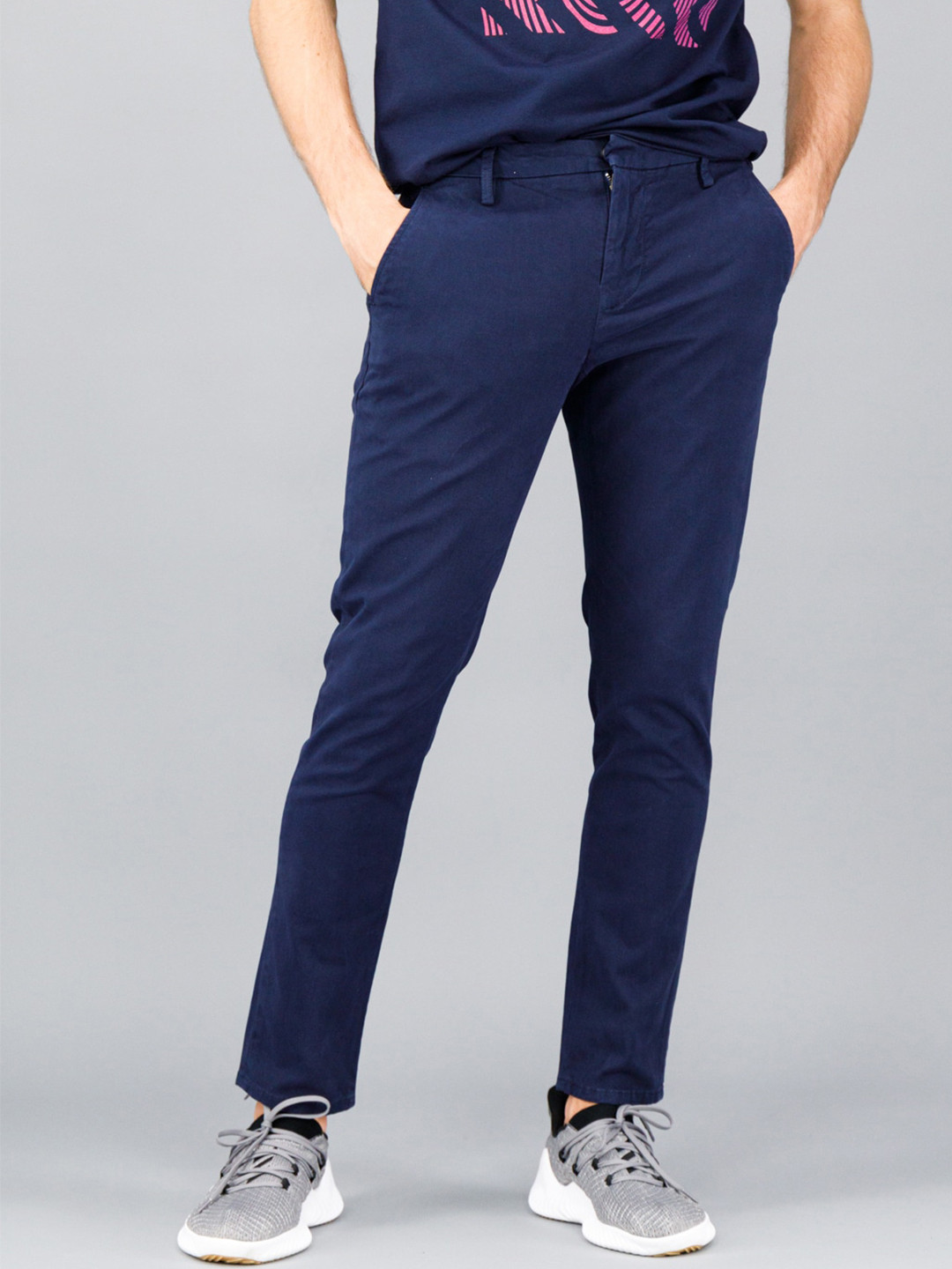 

FREESOUL Men Blue Chinos Trousers