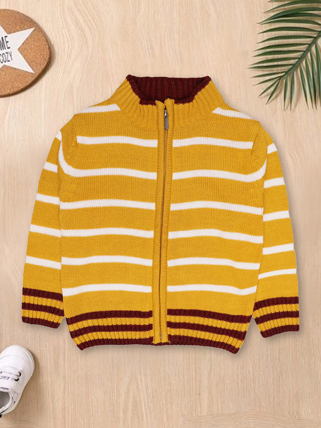 

CHIMPRALA Boys Yellow & White Striped