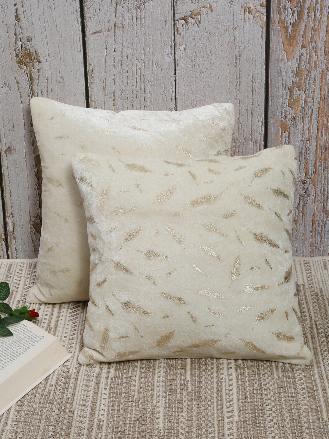 

Slushy Mushy Set of 2 Square Cushion Covers, White
