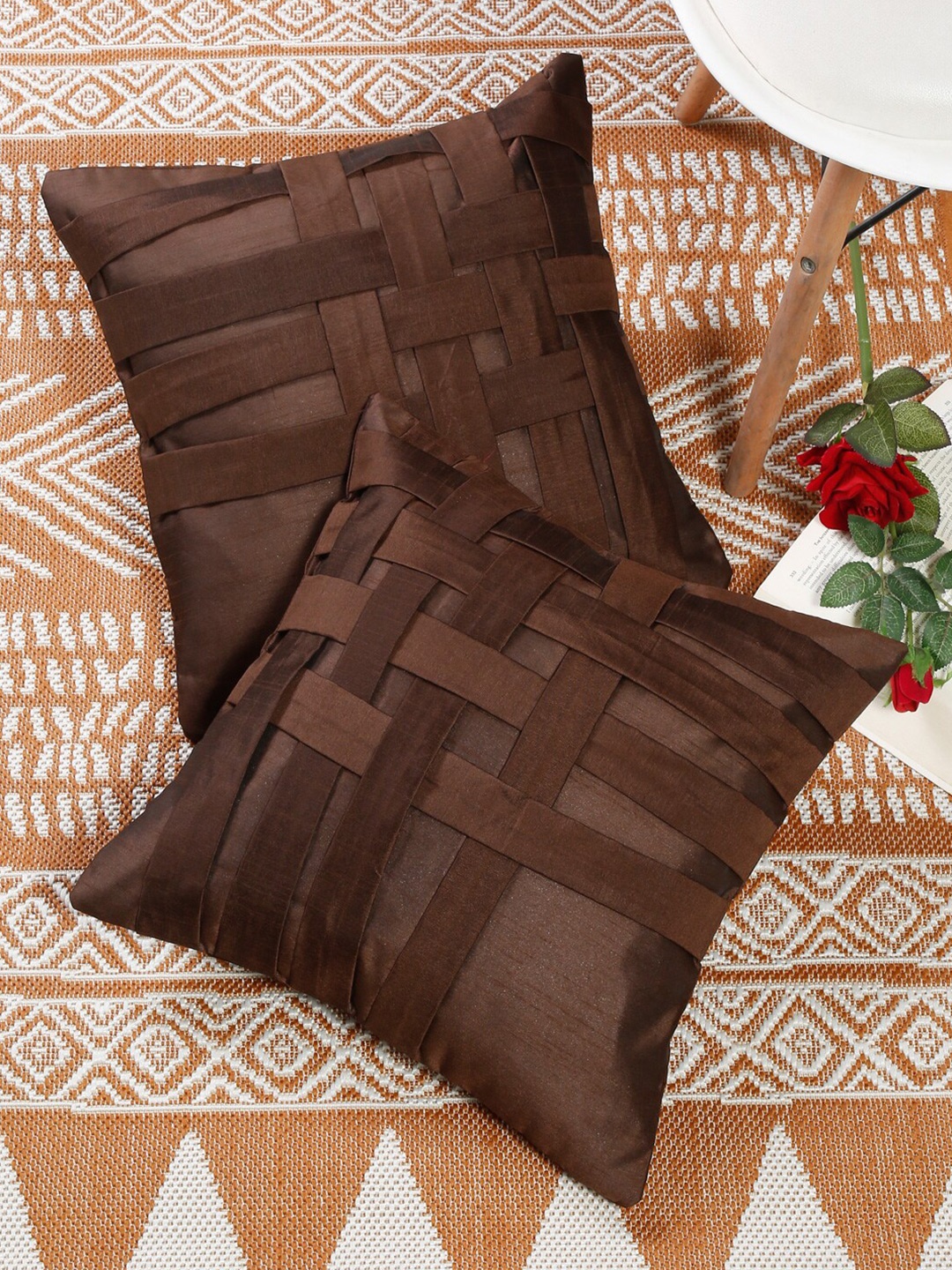 

Slushy Mushy Brown Set of 2 Square Cushion Covers