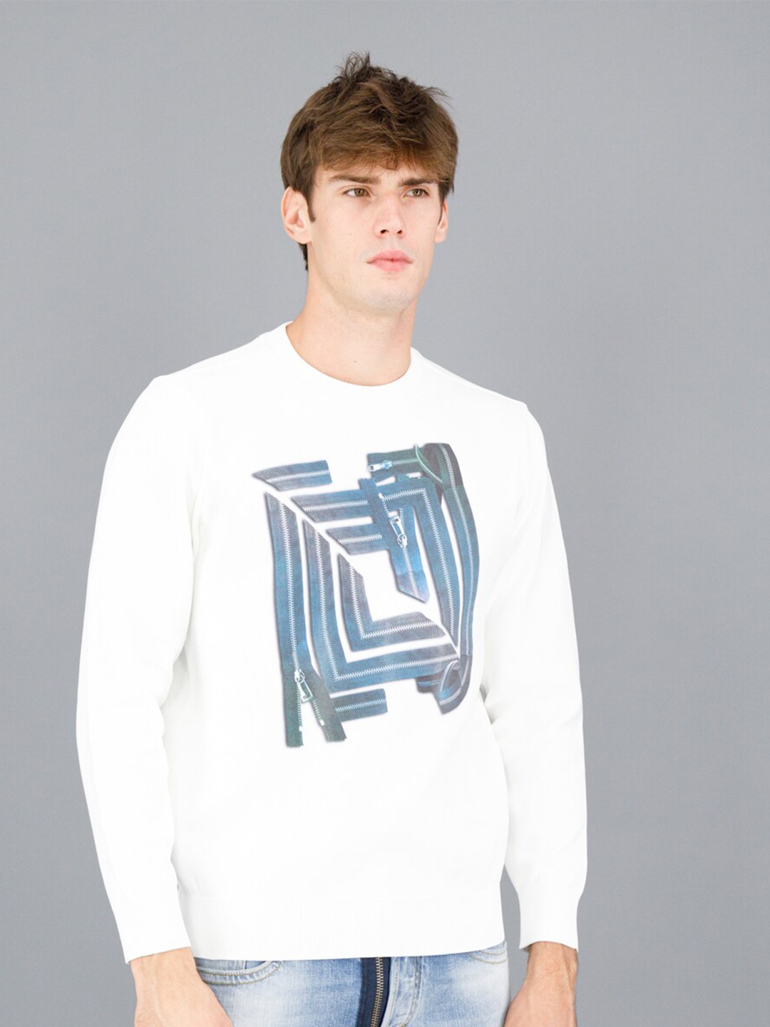 

FREESOUL Men Printed Sweatshirt, Off white