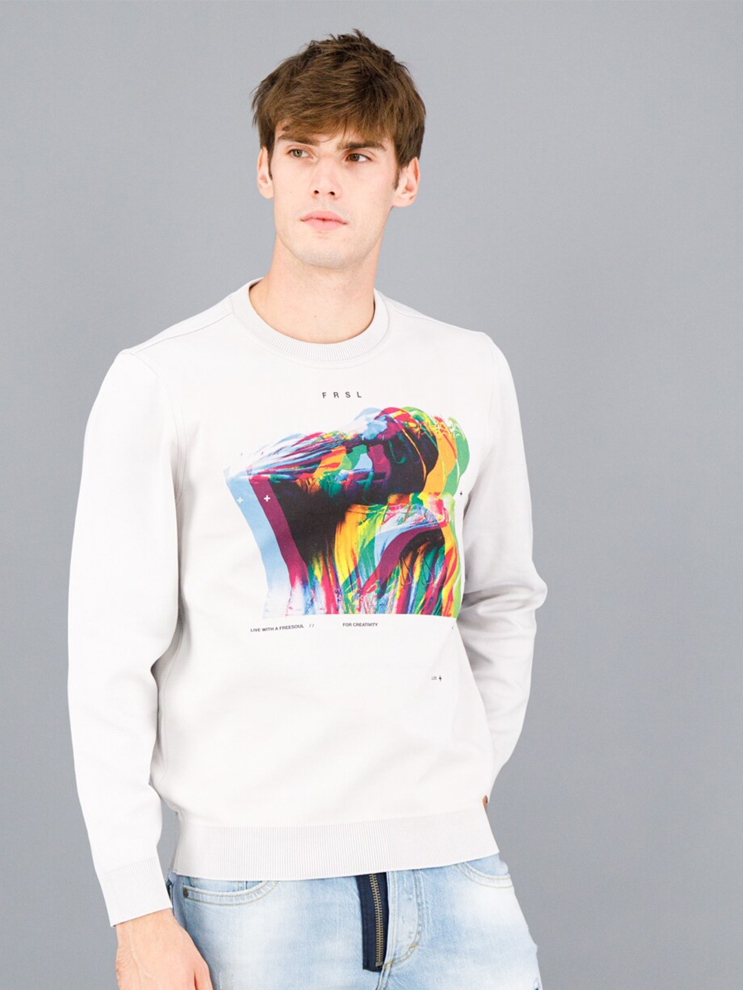 

FREESOUL Men Printed Sweatshirt, Off white
