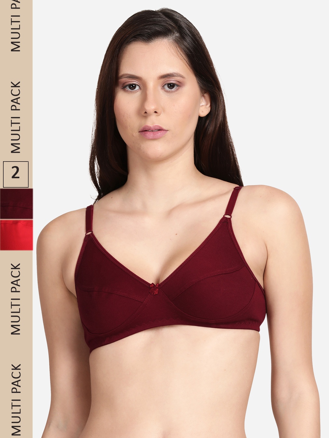 

shyaway Pack of 2 Everyday Bra, Red