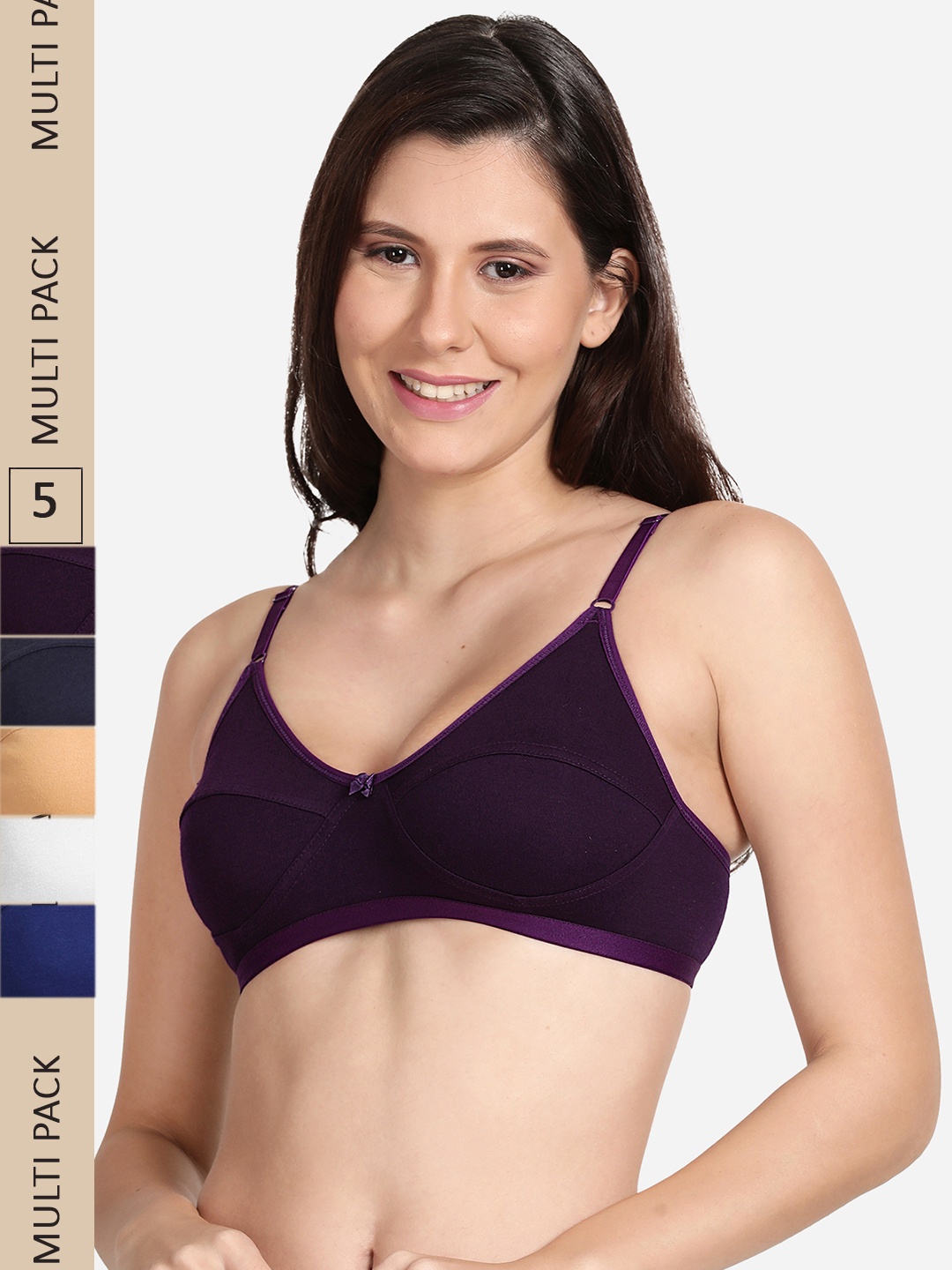 

shyaway Pack of 5 Everyday Bra, Purple