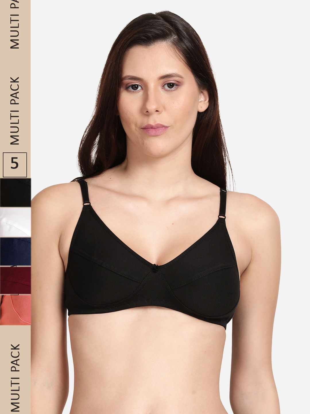 

shyaway Pack of 5 Everyday Bra, Maroon