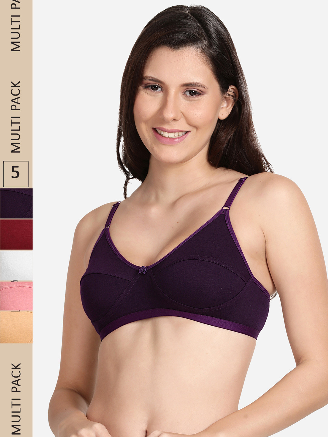 

shyaway Pack Of 5 Everyday Non-Padded Bra, Nude