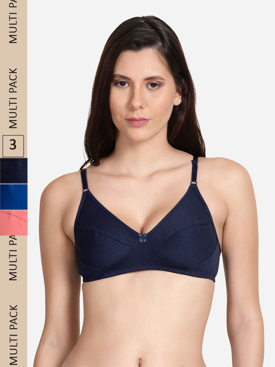 

shyaway Pack Of 3 Everyday Non-Padded Bra, Pink