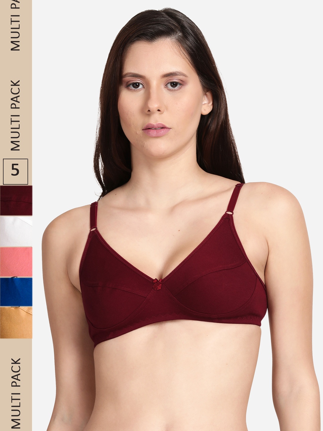 

shyaway Pack Of 5 Everyday Non-Padded Bra, Pink
