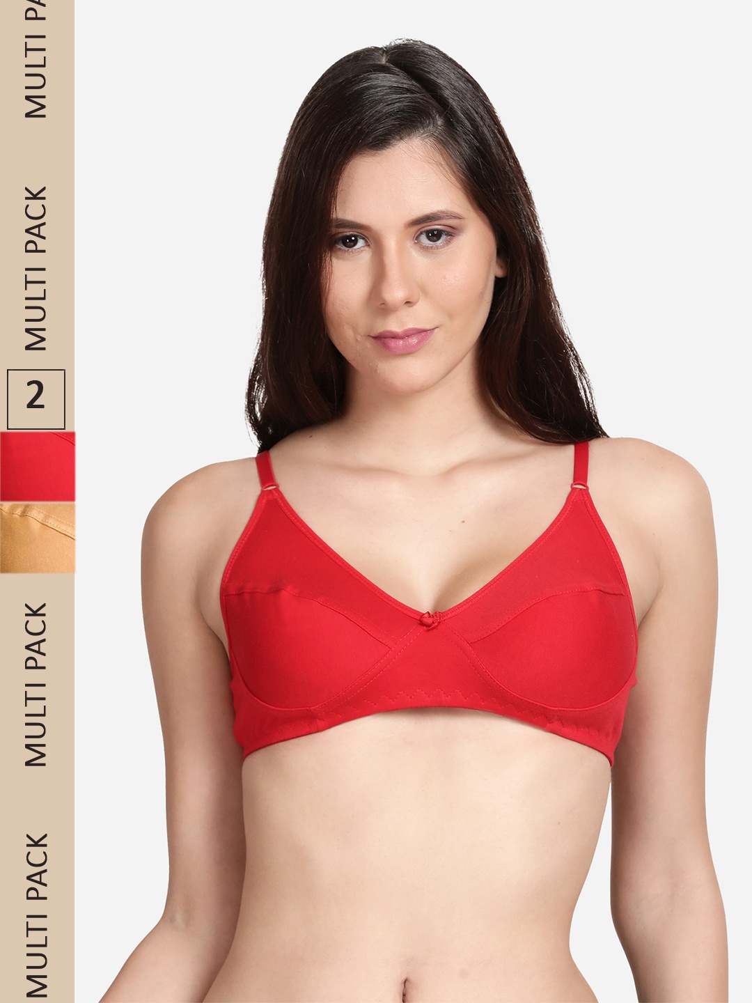 

shyaway Cotton Non Padded Bra, Red