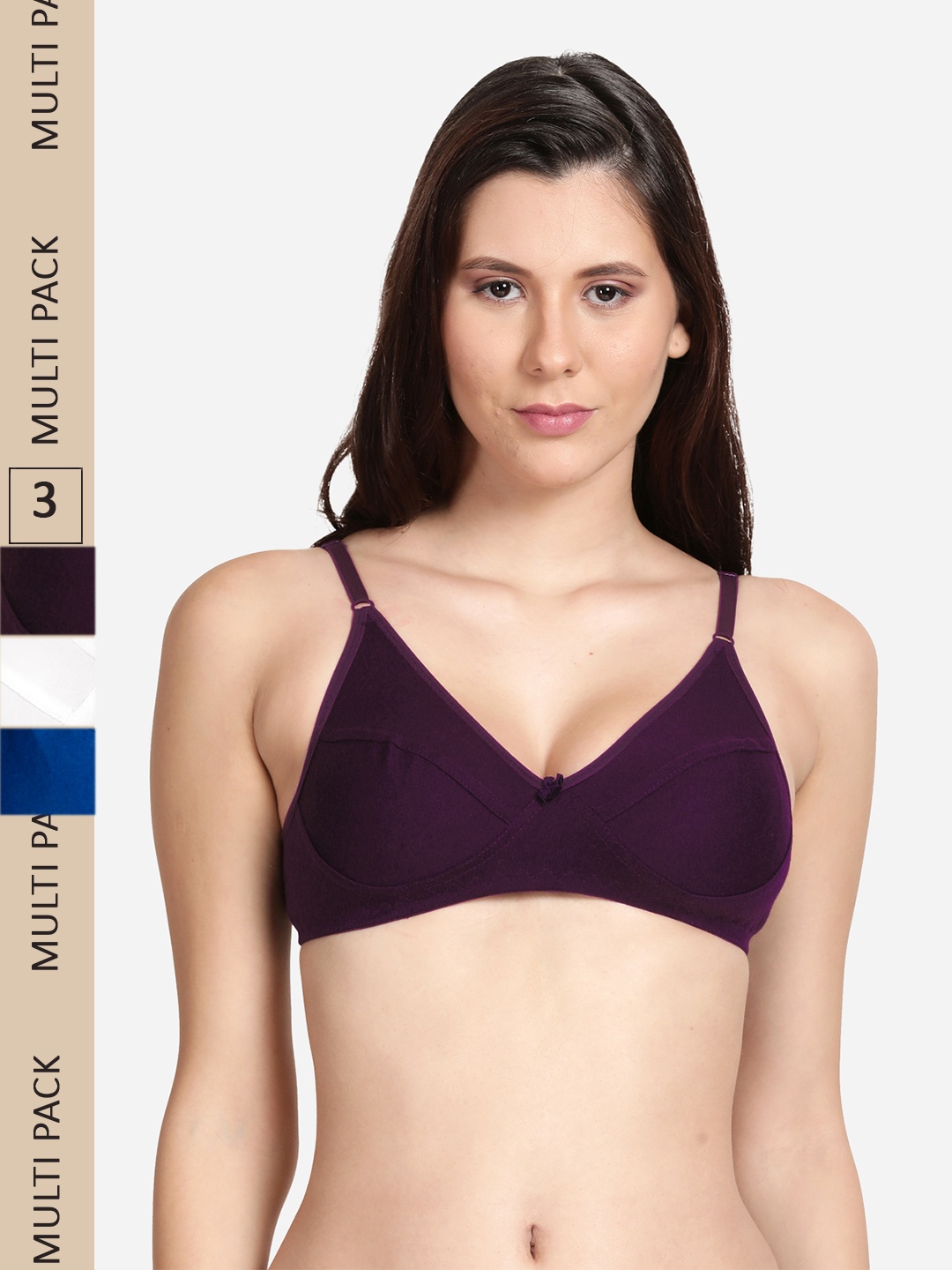 

shyaway Pack Of 3 Cotton Low Support Everyday Bra, White