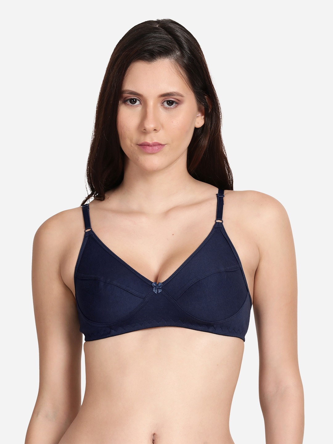 

shyaway Non Padded Non Wired Everyday Cotton Bra, Navy blue