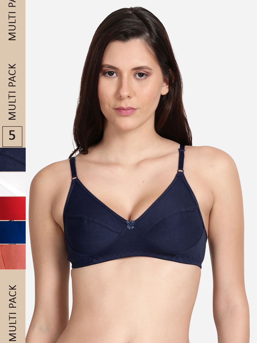 

shyaway Pack Of 5 Non Padded Everyday Bra, Pink